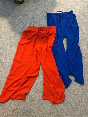 Two for one! Bright orange and bright blue pants
